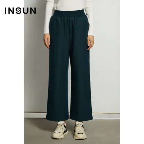 INSUN恩裳奥莱冬季针织羊毛呢阔腿休闲裤图片