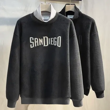 中领卫衣男韩版潮流2023春秋新款宽松半高领男装打底衫上衣服男商品大图