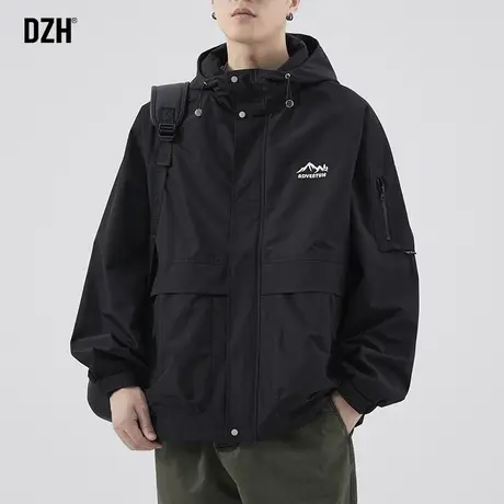 男士秋装外套男新款冲锋衣高级感连帽风衣休闲运动登山服秋季夹克图片