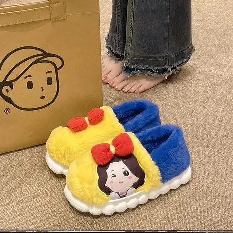 棉拖鞋女冬季可爱在逃公主室内居家厚底包跟毛绒保暖防滑月子棉鞋图片