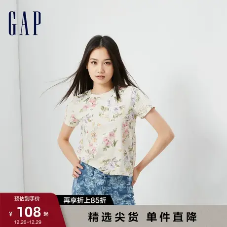 【LOVE SHACK FANCY】Gap女装早春宽松高级短袖T恤休闲上衣798459图片