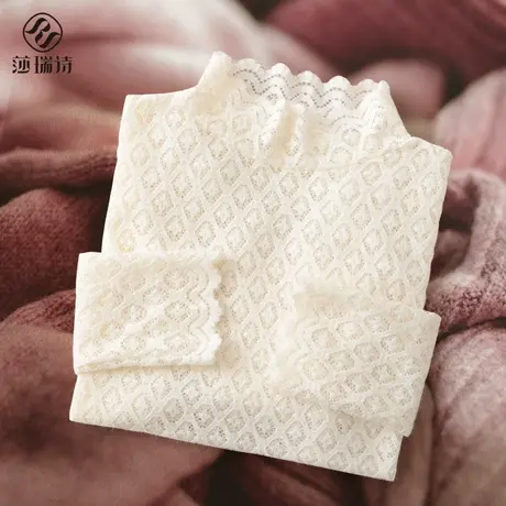 加绒保暖蕾丝打底衫女加厚秋冬新款内搭洋气小衫磨毛网纱高领上衣图片