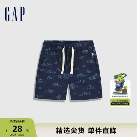 Gap新生婴儿夏季纯棉亲肤短裤儿童装时髦休闲透气五分裤869455商品大图