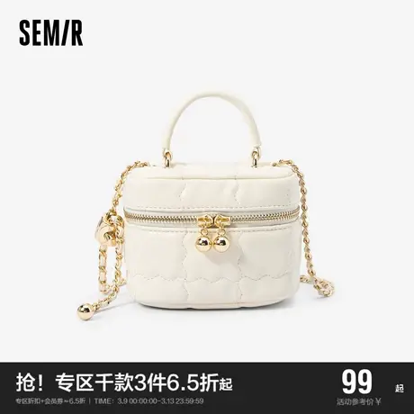 森马包包盒子包女2024新款mini化妆包小香风手提包温柔斜挎单肩包商品大图