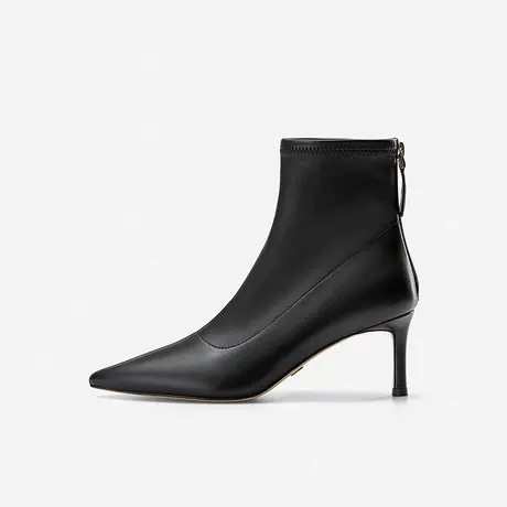 Nine West/玖熙2023年秋冬新款时装靴女羊皮细跟尖头短筒靴图片