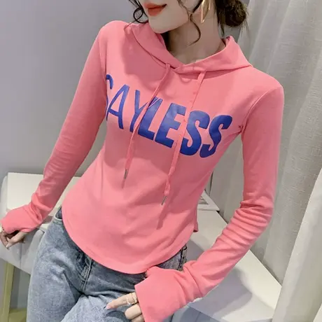 明星同款连帽卫衣女春秋新款加绒炸街外套长袖休闲百搭套头上衣潮图片