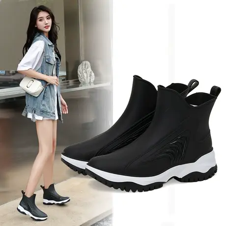 时尚水鞋女款外穿2023新款夏季雨鞋高级感雨靴女防水防滑软底胶鞋图片