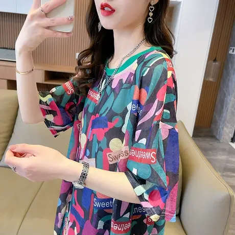 户外透气短袖t恤女夏季韩版宽松大码薄款冰丝运动休闲跑步上衣服图片