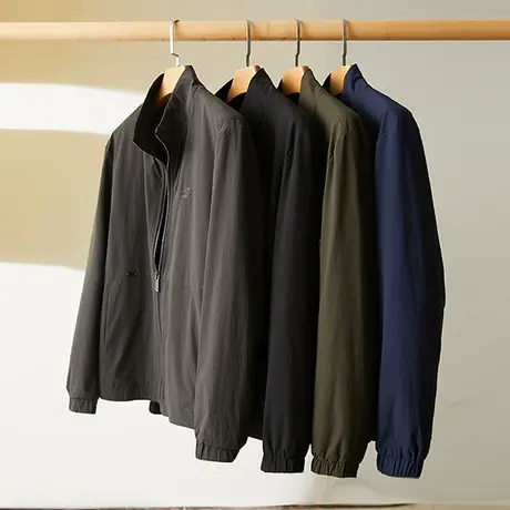 休闲夹克男拉链中青年春秋款上衣宽松商务风衣男士翻领外套男装潮图片