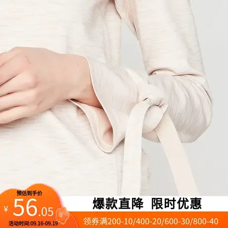 【断码XS/S】艾格新款春季女装时尚印花休闲长袖直筒T恤W384商品大图