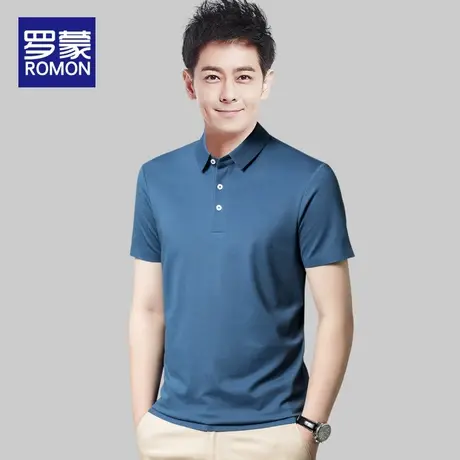 罗蒙polo衫男士短袖t恤夏季薄款翻领休闲半袖上衣服冰丝体恤男款商品大图
