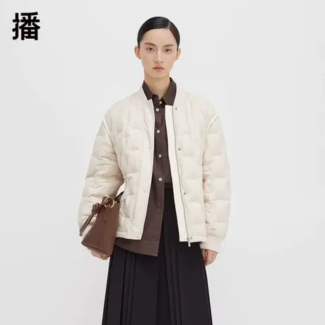 播棒球羽绒服女2023秋冬新款小个子短款设计感轻薄外套DDQ4RD5468商品大图