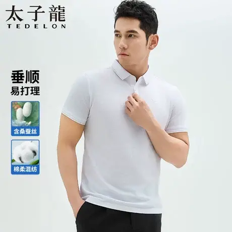 TEDELON/太子龙25夏季新款短袖T恤轻商务桑蚕丝POLO衫男士爸爸装图片