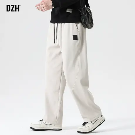 男士秋季直筒休闲裤男2023新款垂感阔腿裤宽松运动卫裤长裤子男款图片