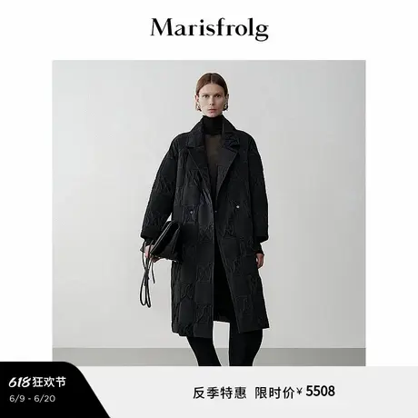 【时装羽绒】Marisfrolg玛丝菲尔冬长款风衣式羽绒服外套商品大图