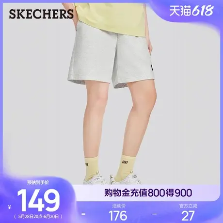 斯凯奇2025年新款夏季女时尚百搭五分休闲裤宽松直筒裤运动裤短裤商品大图