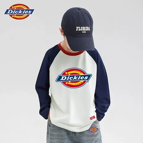 Dickies童装男童长袖t恤儿童撞色插肩袖体恤男孩秋季拼接上衣薄A图片