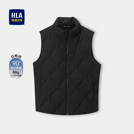 HLA/海澜之家时尚羽绒马甲2025秋季新款无帽立领白鸭绒保暖马甲男商品大图