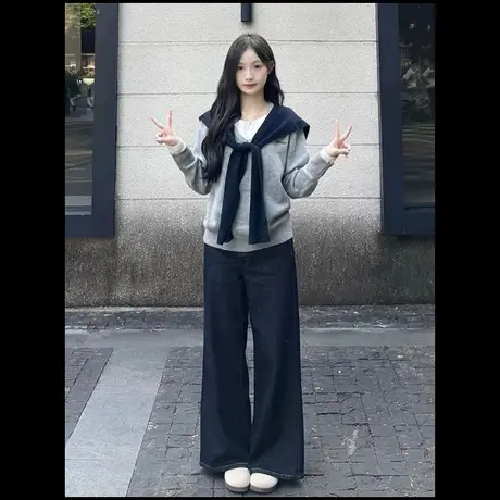 毛衣套头针织衫女早秋冬季韩系穿搭小个子慵懒风高级感超好看上衣商品大图