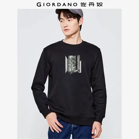 佐丹奴卫衣男装厚实加绒印花圆领套头卫衣 61093315商品大图