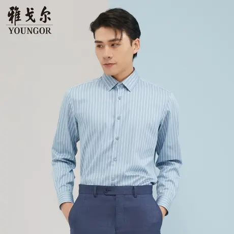 雅戈尔奥莱 商场同款男士长袖衬衫秋季新款官方商务休闲免烫衬衫商品大图