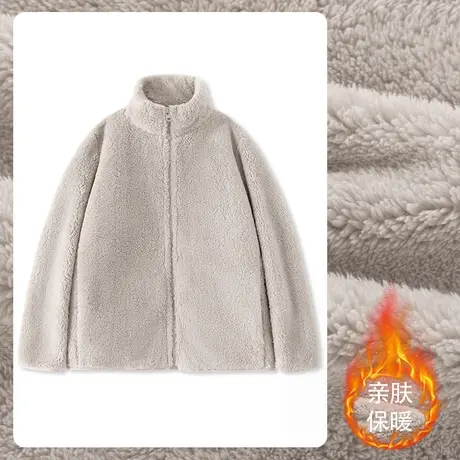 VR真维斯加绒外套女2023新款爆款秋冬季宽松上衣女士加厚立领开衫商品大图