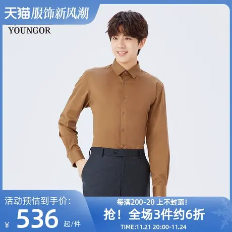 【商场同款】雅戈尔男士长袖衬衫春新款官方商务休闲衬衫商品大图