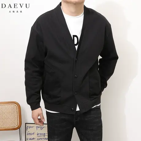 DAEVU春季新款日系廓版潮胖子大号加肥加大码男士卫衣开衫商品大图