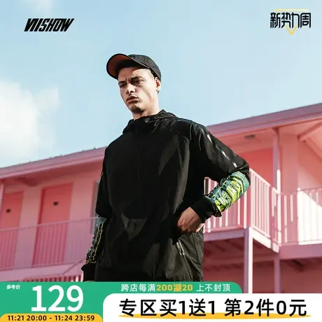 VIISHOW春季夹克男新款连帽潮牌宽松外套男士韩版男生帅气上衣商品大图