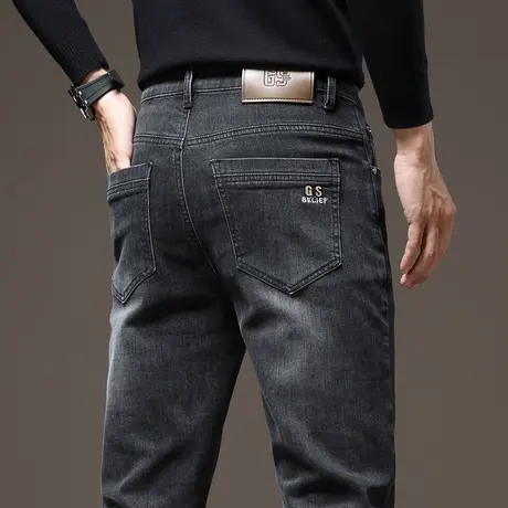 春秋款高街痞帅男裤子春季2024年新款男生新塘潮牌直筒休闲牛仔裤商品大图