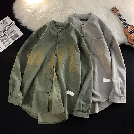 春秋灯芯绒衬衫男长袖ins痞帅复古宽松潮牌港风日系个性帅气外套商品大图