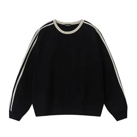 Nuthink美式潮牌加绒圆领卫衣男潮流设计感小众打底衫春季上衣潮商品大图