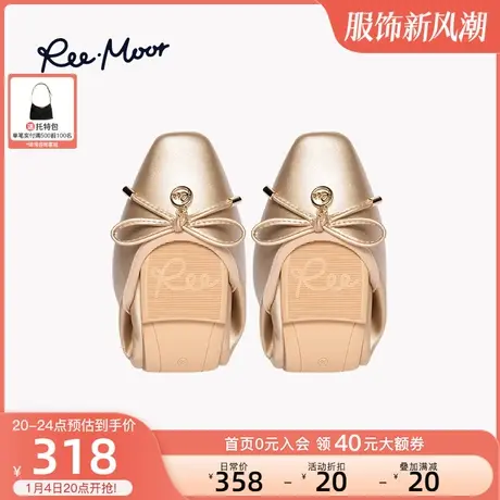 REEMOOR睿慕2025春新款蝴蝶结平底鞋单鞋软底蛋卷鞋舒适百搭女鞋商品大图