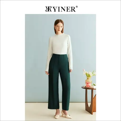 YINER音儿女装冬季法式绵羊毛针织衫立领套头打底衫图片