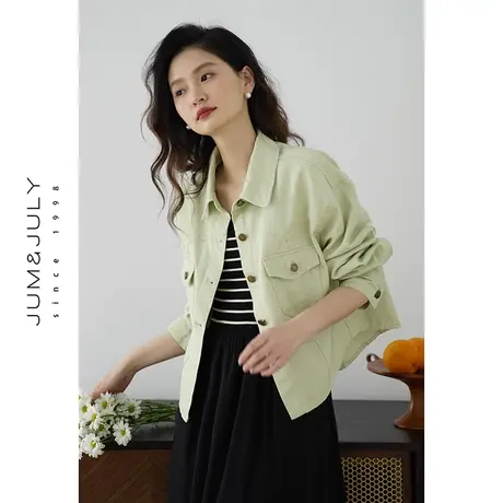 嘉茱莉2025春季新款休闲夹克短外套女美式复古牛仔外套上衣小个子商品大图