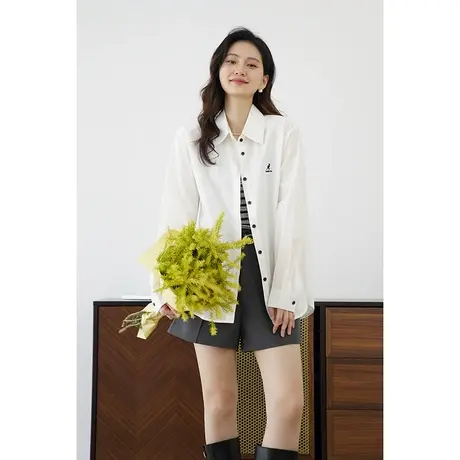 嘉茱莉2024慵懒风衬衫外套女设计感女士上衣宽松休闲衬衫小个子商品大图