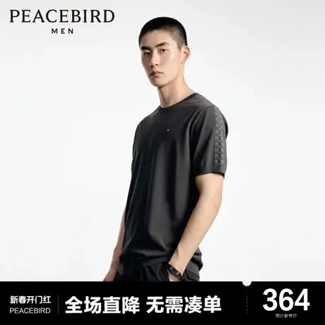 【音乐青年】太平鸟男装 舒适修身胸口刺绣T恤 B1EED3103商品大图