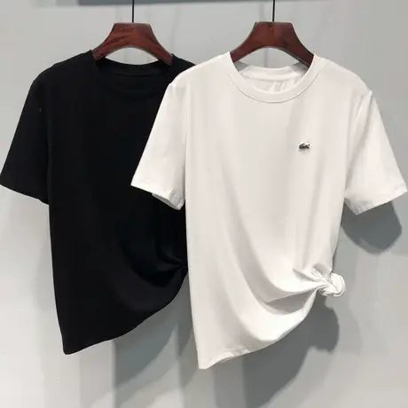 2024春夏 韩国东大门新款刺绣小鳄鱼简约百搭宽松短袖T恤上衣女商品大图