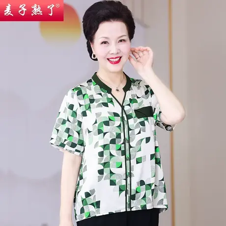 妈妈夏装洋气短袖T恤阔太太高贵小衫春夏新款中老年人女装上衣服商品大图