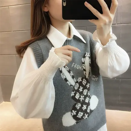 针织马甲背心女设计感小众春装2023年新款坎肩叠穿小背心毛衣外搭商品大图