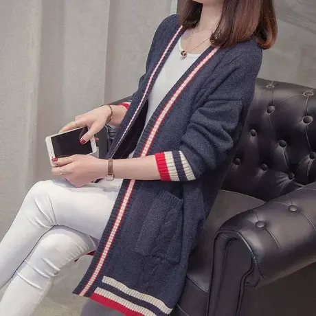 中长款针织开衫女秋装外搭新款秋冬韩版慵懒很仙的毛衣外套潮图片