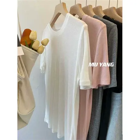 天丝羊毛面膜tee/ 推荐 太柔软啦糯叽叽短袖t恤女宽松百搭上衣潮商品大图