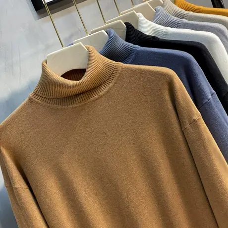 高领毛衣男新款秋冬季韩版潮针织衫加厚套头外套保暖宽松打底衫商品大图