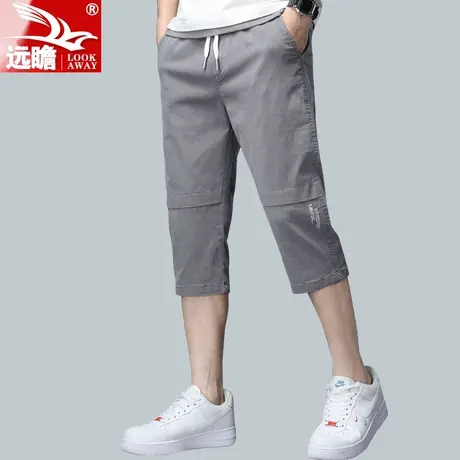 夏天七分裤男夏季薄款休闲短裤男士宽松直筒弹力潮流7分中裤男款商品大图