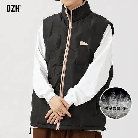 男士羽绒马甲男2024冬季新款短款保暖立领外套夹克男款鸭绒上衣服图片