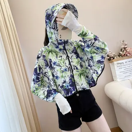 冰丝防晒衣女2023新款夏季薄款时尚短款外套小个子休闲骑车防晒服图片