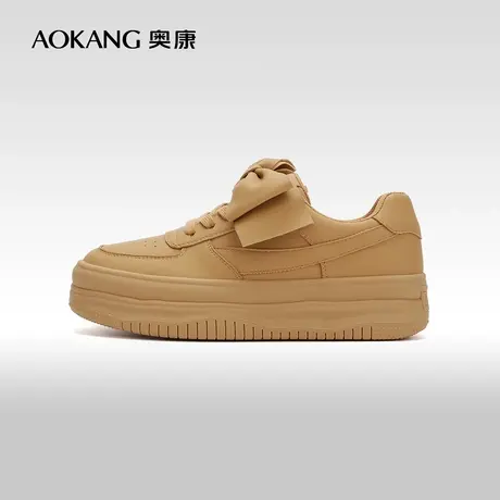 【门店发货】奥康女鞋春秋季新款甜美蝴蝶结休闲鞋潮厚底面包鞋图片
