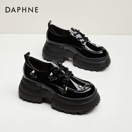 Daphne达芙妮 女神推荐~英伦风小皮鞋女厚底松糕女鞋时尚漆皮单鞋商品大图
