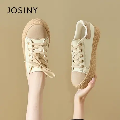 Josiny/卓诗尼百搭时髦经典板鞋舒适2023新款夏季复古系带帆布鞋商品大图