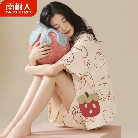 睡衣夏季女款夏款2023年新款纯棉少女士网红风套装开衫家居服夏天图片